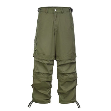 American Retro Pleated Paratrooper Cargo Pants